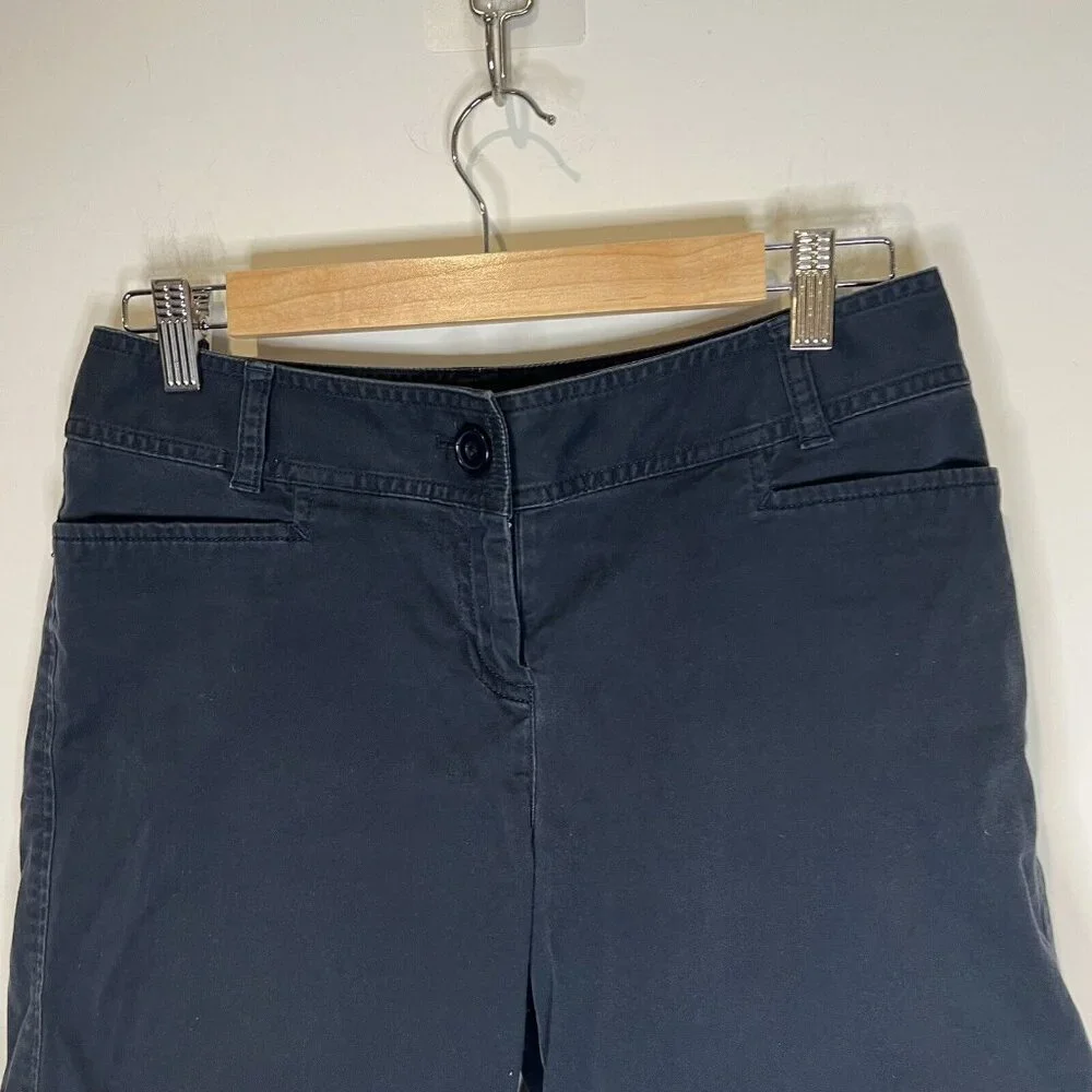 J. jill Shorts Size 4 Black Cotton‎ Stretch Cuffed Flat Front Pockets